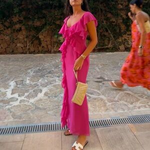 Zara Pink Ruffle Dress